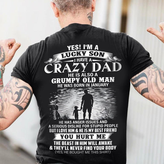 January - Gift For Son Tshirt From Dad - Funny T-shirts For Son - Special gift for your Son - HL01 (SKU2604-91-01)