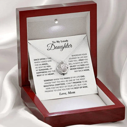 TO MY DAUGHTER FROM MOM NECKLACE - Premium Love Knot Necklace