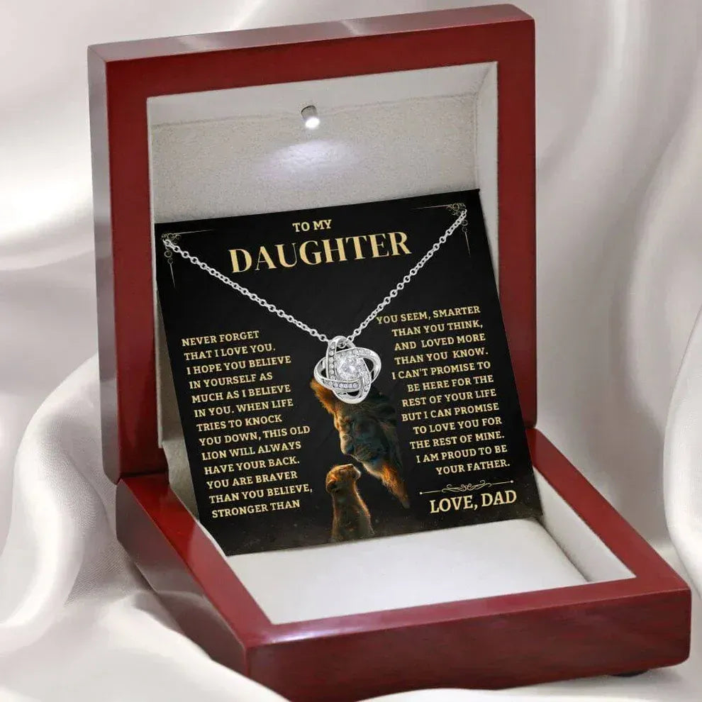 TO MY DAUGHTER FROM DAD NECKLACE - Premium Love Knot Necklace