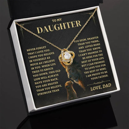TO MY DAUGHTER FROM DAD NECKLACE - Premium Love Knot Necklace