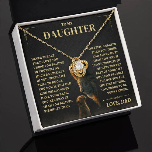 TO MY DAUGHTER FROM DAD NECKLACE - Premium Love Knot Necklace