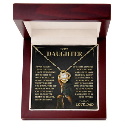 TO MY DAUGHTER FROM DAD NECKLACE - Premium Love Knot Necklace