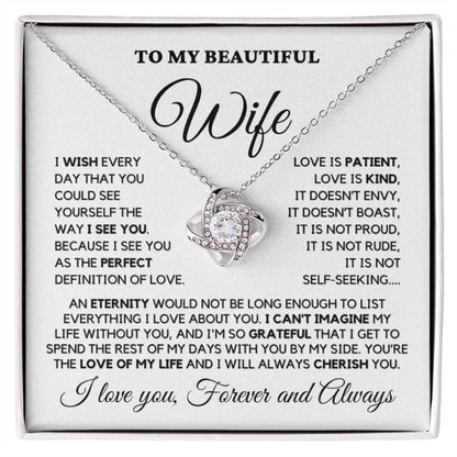 YOU'RE THE LOVE OF MY LIFE AND I WILL ALWAYS CHERISH YOU - GIFT FROM HUSBAND - Forever Love Necklace