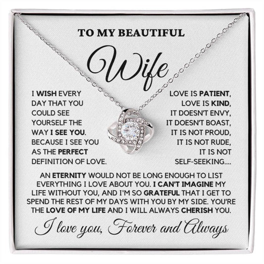 YOU'RE THE LOVE OF MY LIFE AND I WILL ALWAYS CHERISH YOU - GIFT FROM HUSBAND - Forever Love Necklace