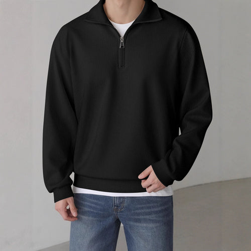 Mens Loose-fit Zip-up Long-sleeve Jacket