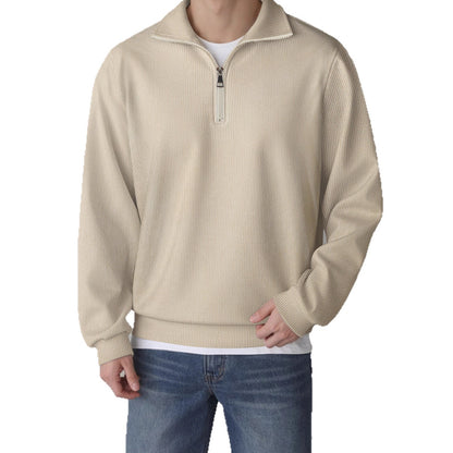 Mens Loose-fit Zip-up Long-sleeve Jacket