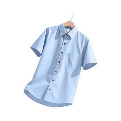 Solid-color Plus-size Casual Short-sleeve Shirt For Men