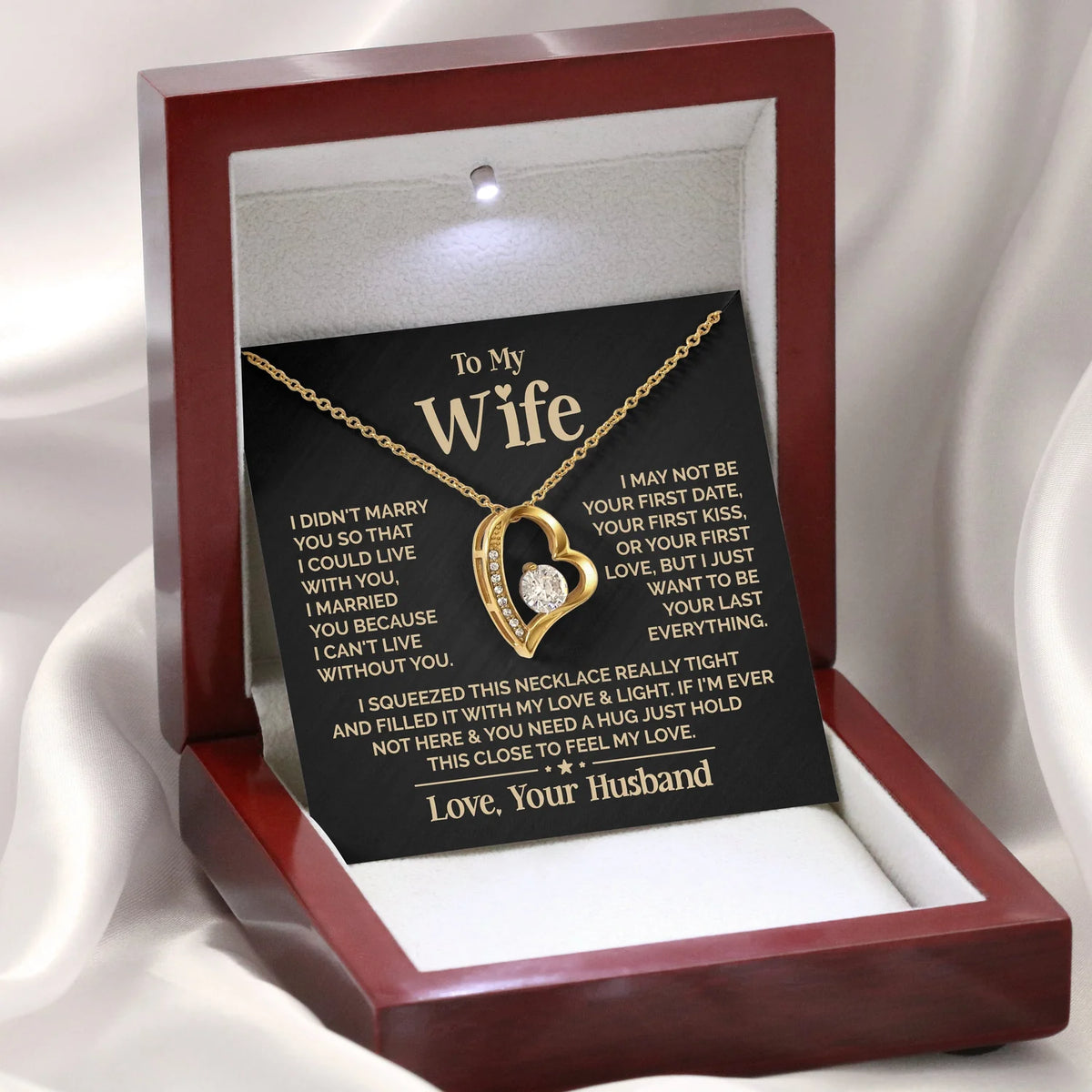 To My Wife Heart Necklace – Meaningful Gift for Wife