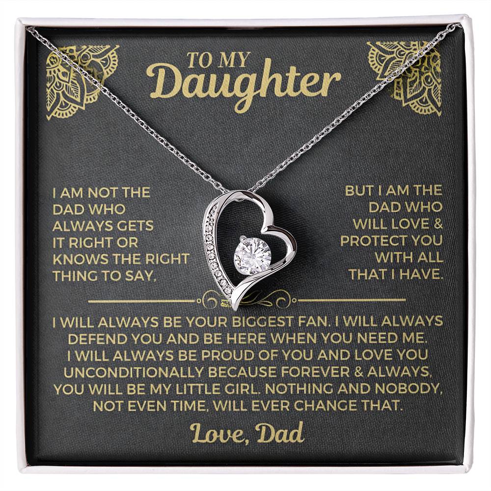 "YOU WILL ALWAYS BE MY LITTLE GIRL" - Necklace Gift for Daughter from Dad - Forever Love Necklace