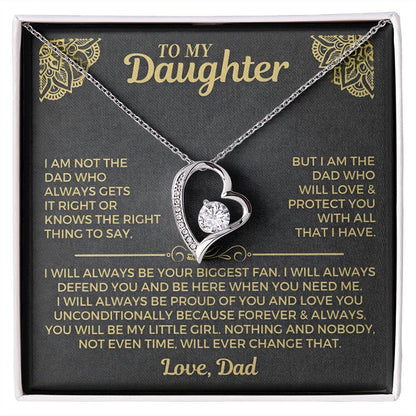 "YOU WILL ALWAYS BE MY LITTLE GIRL" - Necklace Gift for Daughter from Dad - Forever Love Necklace