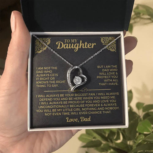 "YOU WILL ALWAYS BE MY LITTLE GIRL" - Necklace Gift for Daughter from Dad - Forever Love Necklace