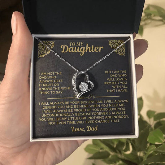 "YOU WILL ALWAYS BE MY LITTLE GIRL" - Necklace Gift for Daughter from Dad - Forever Love Necklace