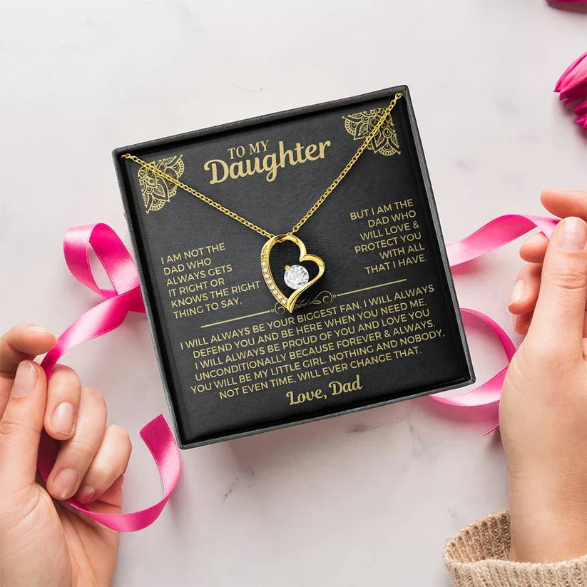 "YOU WILL ALWAYS BE MY LITTLE GIRL" - Necklace Gift for Daughter from Dad - Forever Love Necklace