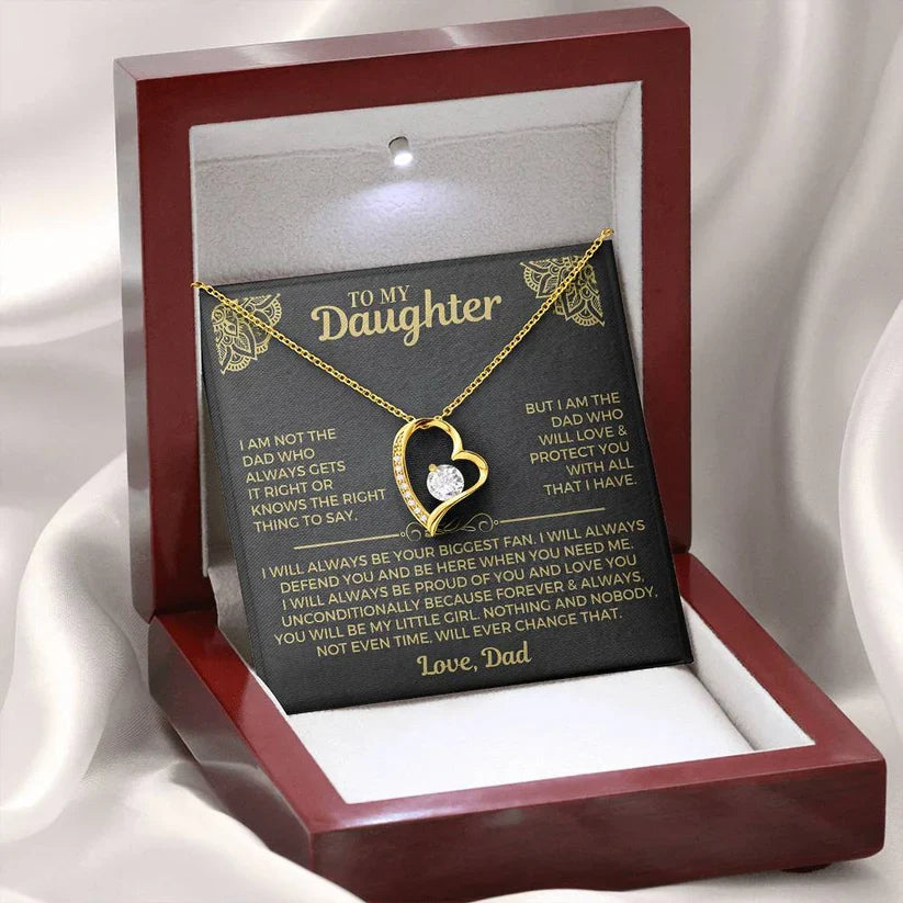 "YOU WILL ALWAYS BE MY LITTLE GIRL" - Necklace Gift for Daughter from Dad - Forever Love Necklace