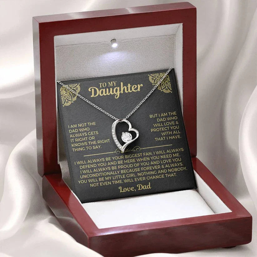 "YOU WILL ALWAYS BE MY LITTLE GIRL" - Necklace Gift for Daughter from Dad - Forever Love Necklace