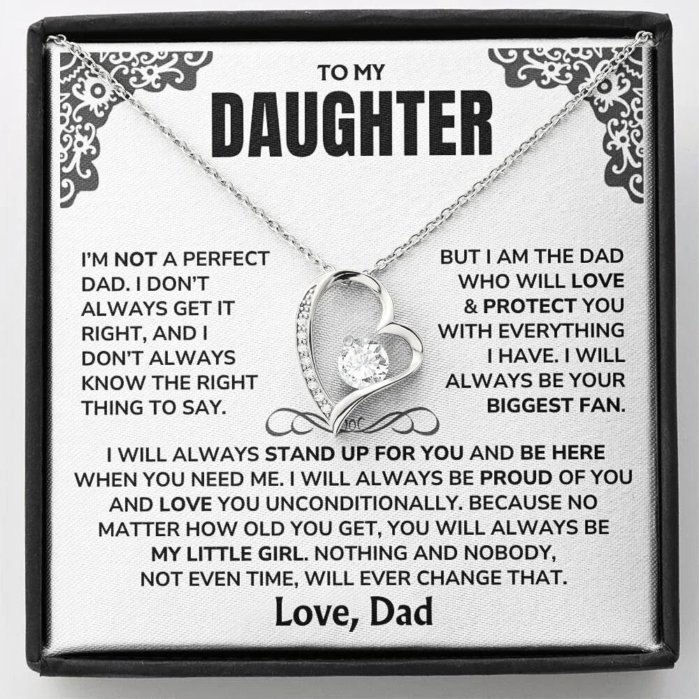 To My Daughter - "I'll Always Be Here" - GIFT FROM DAD - Forever Love Necklace
