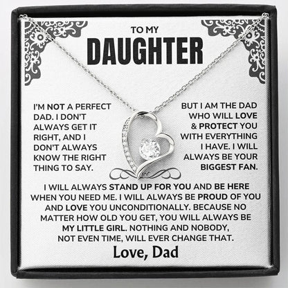 To My Daughter - "I'll Always Be Here" - GIFT FROM DAD - Forever Love Necklace
