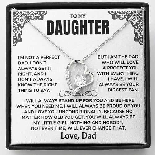 To My Daughter - "I'll Always Be Here" - GIFT FROM DAD - Forever Love Necklace