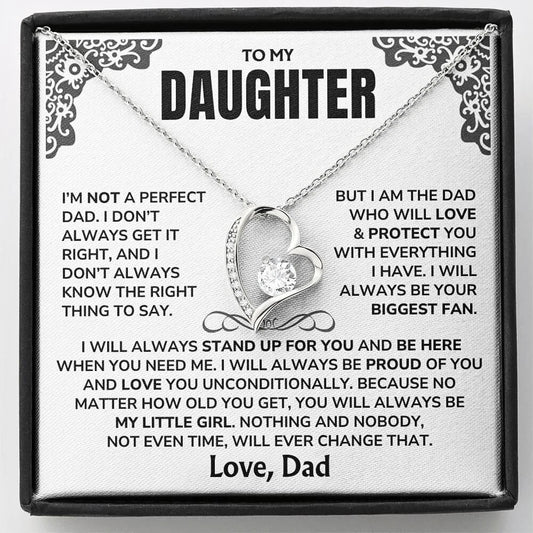 To My Daughter - "I'll Always Be Here" - GIFT FROM DAD - Forever Love Necklace