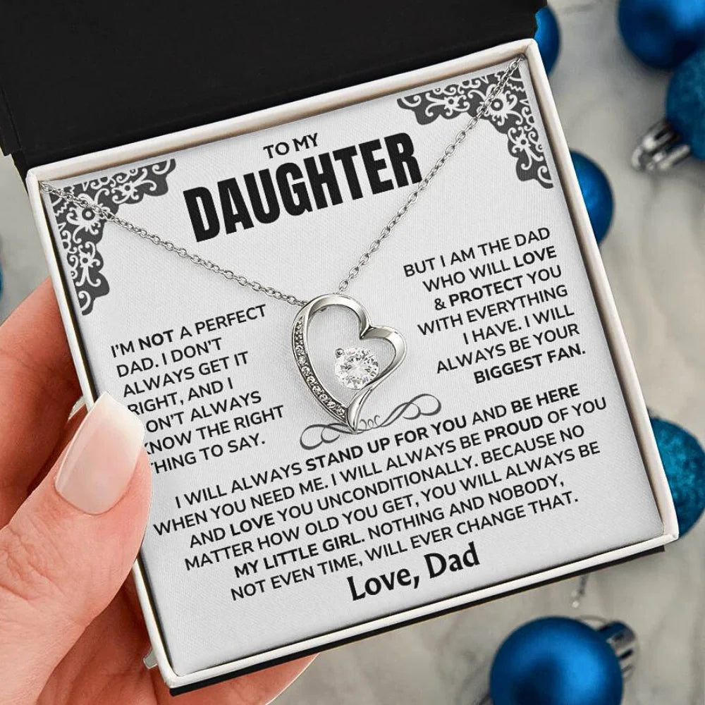 To My Daughter - "I'll Always Be Here" - GIFT FROM DAD - Forever Love Necklace