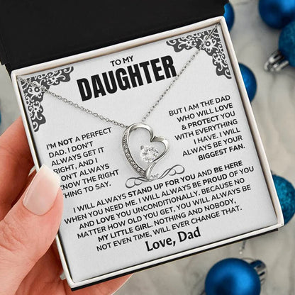 To My Daughter - "I'll Always Be Here" - GIFT FROM DAD - Forever Love Necklace