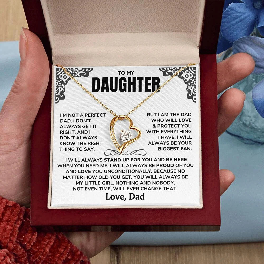 To My Daughter - "I'll Always Be Here" - GIFT FROM DAD - Forever Love Necklace