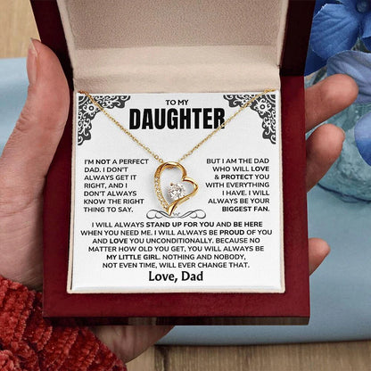To My Daughter - "I'll Always Be Here" - GIFT FROM DAD - Forever Love Necklace