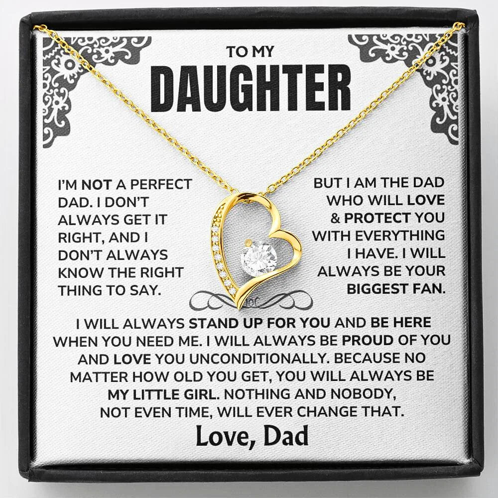 To My Daughter - "I'll Always Be Here" - GIFT FROM DAD - Forever Love Necklace