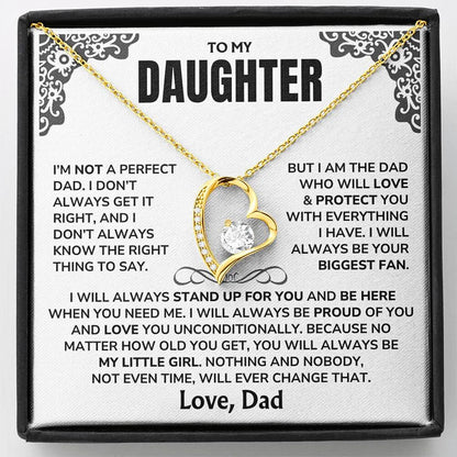 To My Daughter - "I'll Always Be Here" - GIFT FROM DAD - Forever Love Necklace