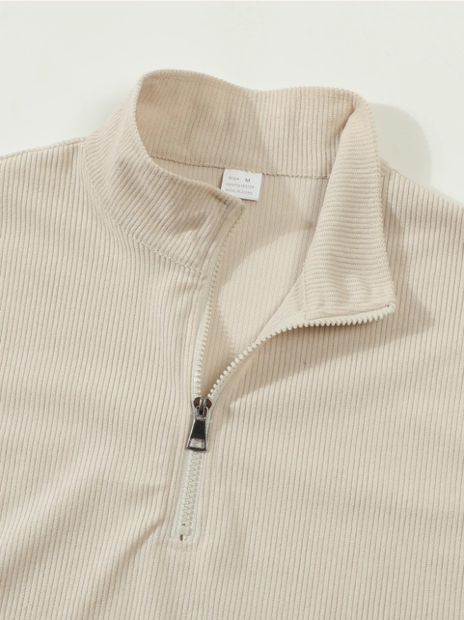 Mens Loose-fit Zip-up Long-sleeve Jacket