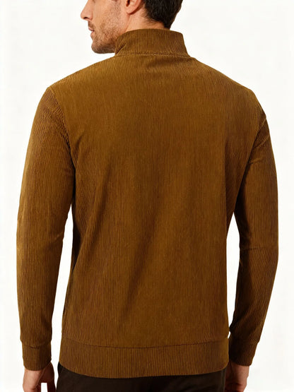 Mens Loose-fit Zip-up Long-sleeve Jacket