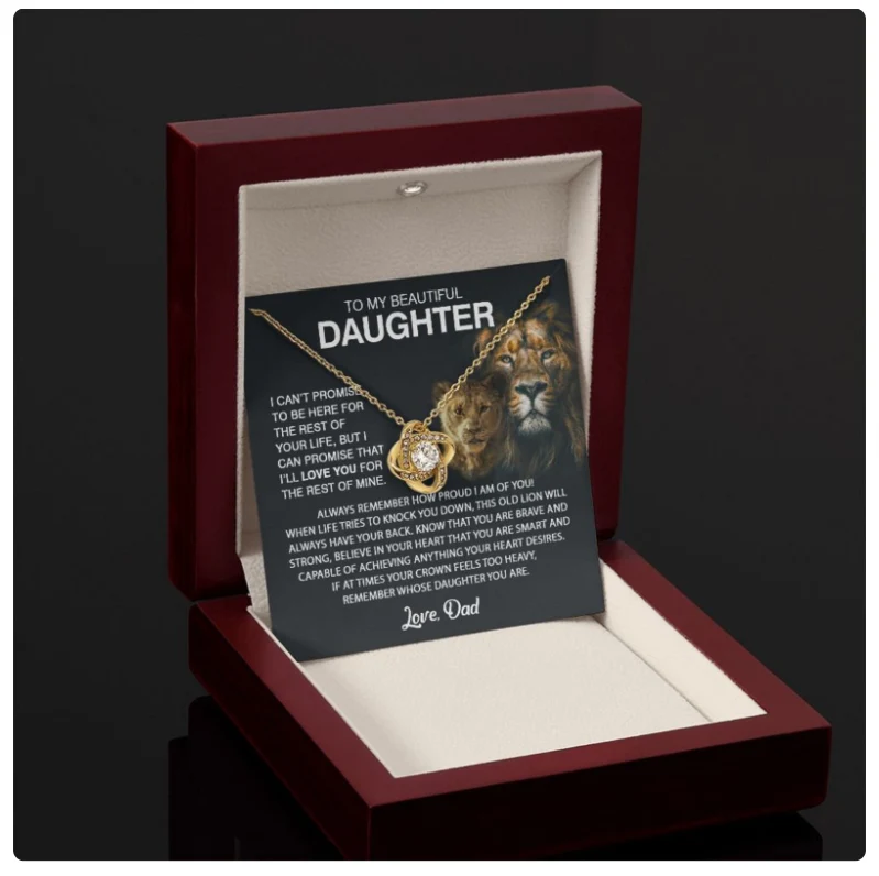 For My Daughter From Dad - Premium Love Knot Necklace