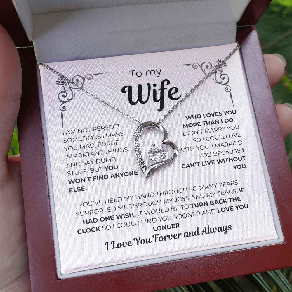 To My Beautiful Wife, My Love, My Life Necklace - GIFT FROM HUSBAND - Forever Love Necklace