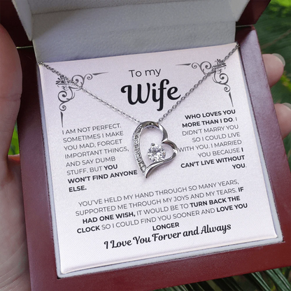 To My Beautiful Wife, My Love, My Life Necklace - GIFT FROM HUSBAND - Forever Love Necklace