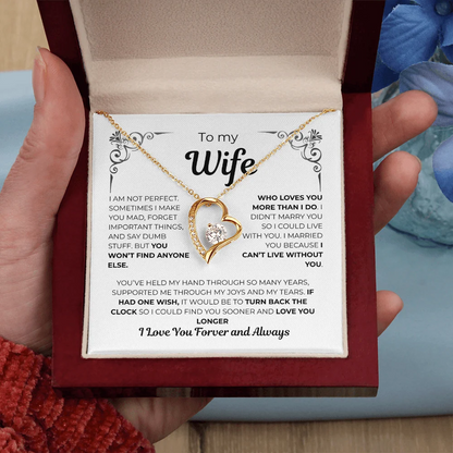 To My Beautiful Wife, My Love, My Life Necklace - GIFT FROM HUSBAND - Forever Love Necklace