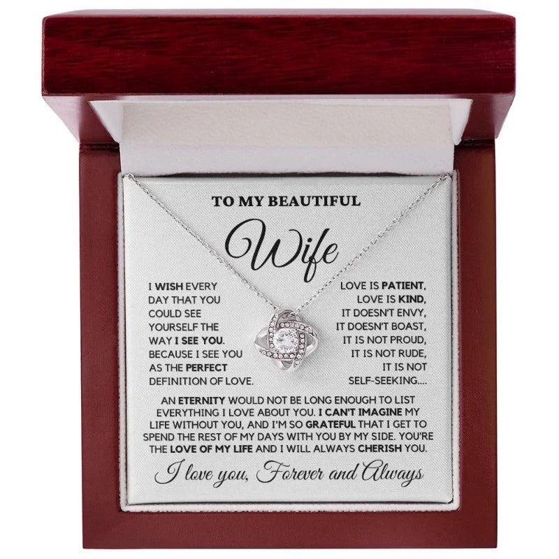 YOU'RE THE LOVE OF MY LIFE AND I WILL ALWAYS CHERISH YOU - GIFT FROM HUSBAND - Forever Love Necklace