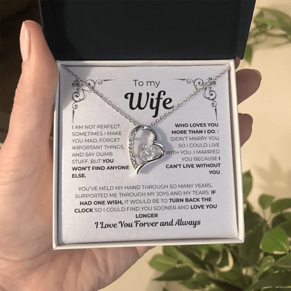 To My Beautiful Wife, My Love, My Life Necklace - GIFT FROM HUSBAND - Forever Love Necklace