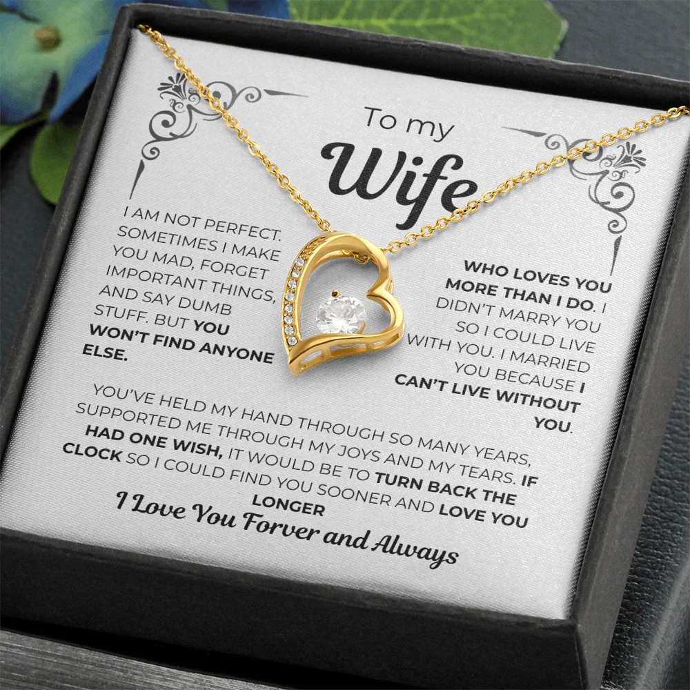 To My Beautiful Wife, My Love, My Life Necklace - GIFT FROM HUSBAND - Forever Love Necklace