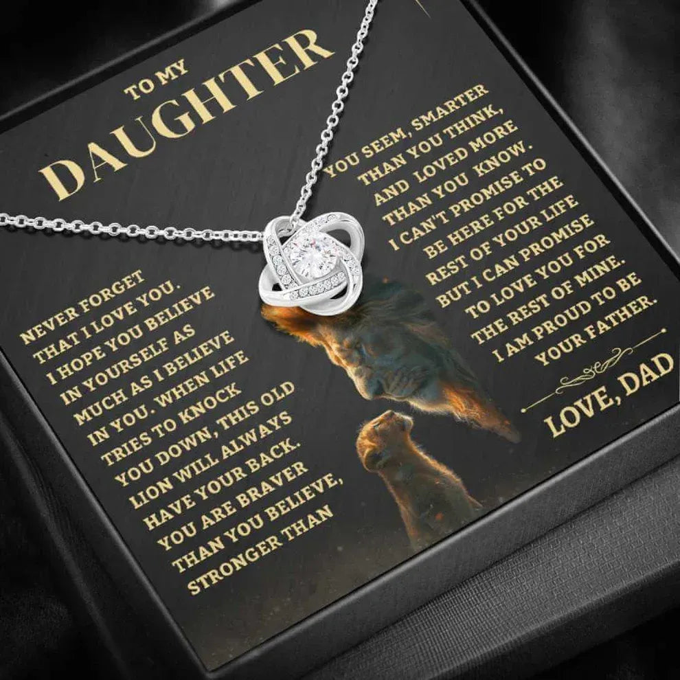 TO MY DAUGHTER FROM DAD NECKLACE - Premium Love Knot Necklace