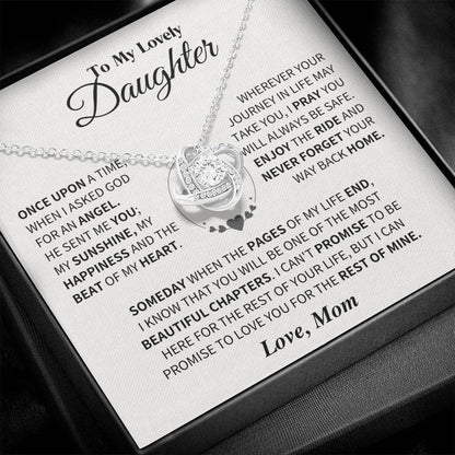 TO MY DAUGHTER FROM MOM NECKLACE - Premium Love Knot Necklace