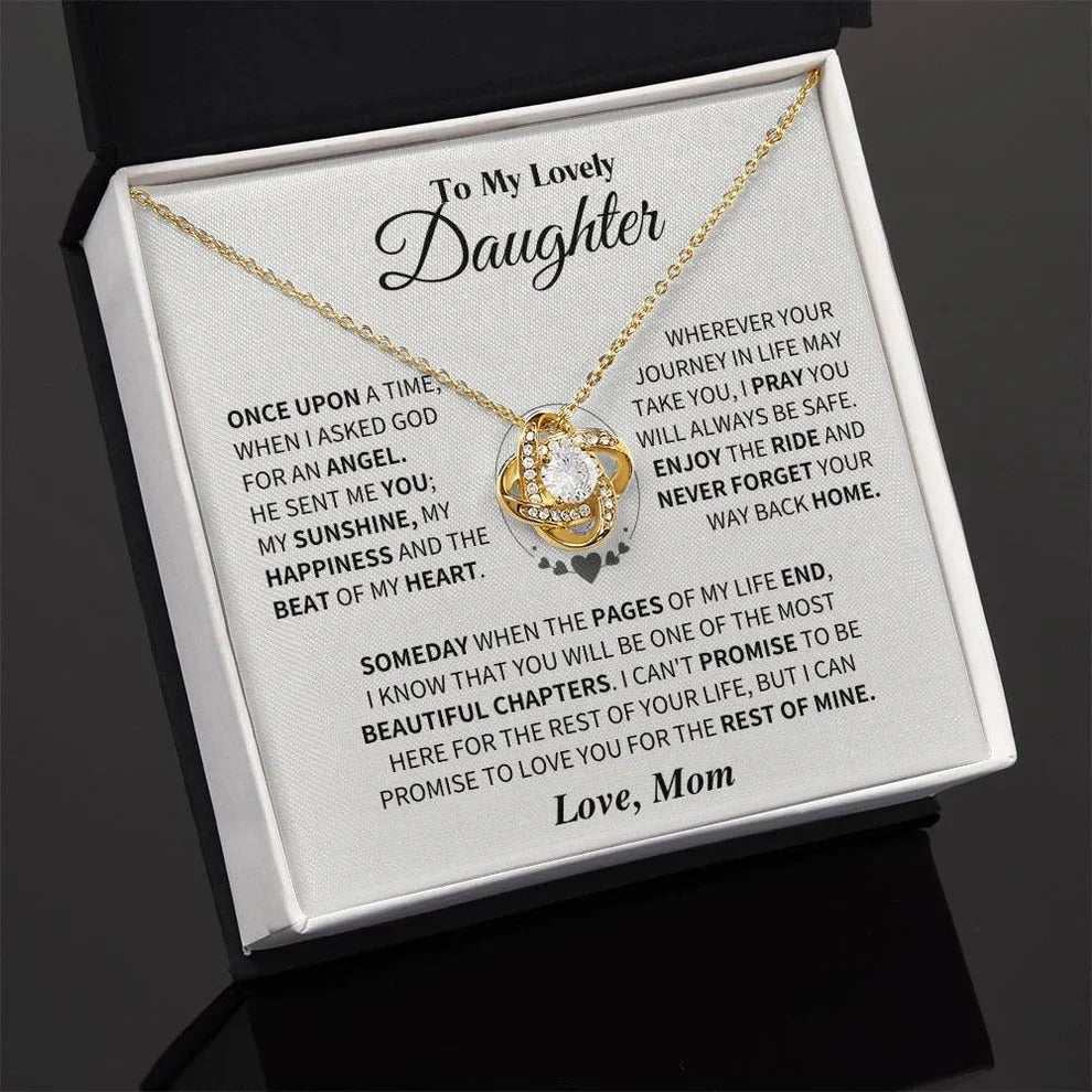 TO MY DAUGHTER FROM MOM NECKLACE - Premium Love Knot Necklace