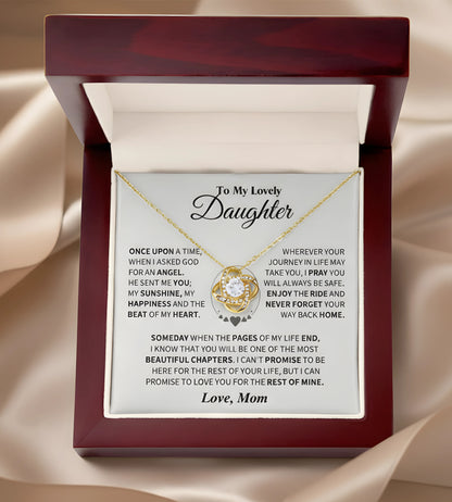 TO MY DAUGHTER FROM MOM NECKLACE - Premium Love Knot Necklace