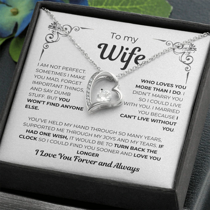 To My Beautiful Wife, My Love, My Life Necklace - GIFT FROM HUSBAND - Forever Love Necklace
