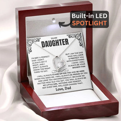 To My Daughter - "I'll Always Be Here" - GIFT FROM DAD - Forever Love Necklace